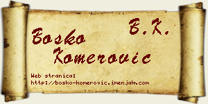 Boško Komerović vizit kartica